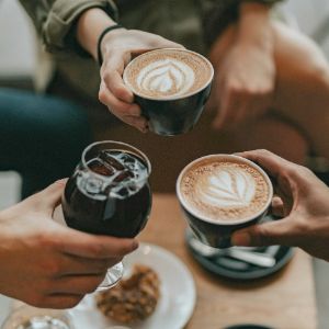cheers with coffee